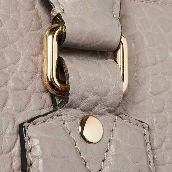 Burberry Grey Embossed Check Leather Dewsbury Tote Bag - Picture 5 of 12